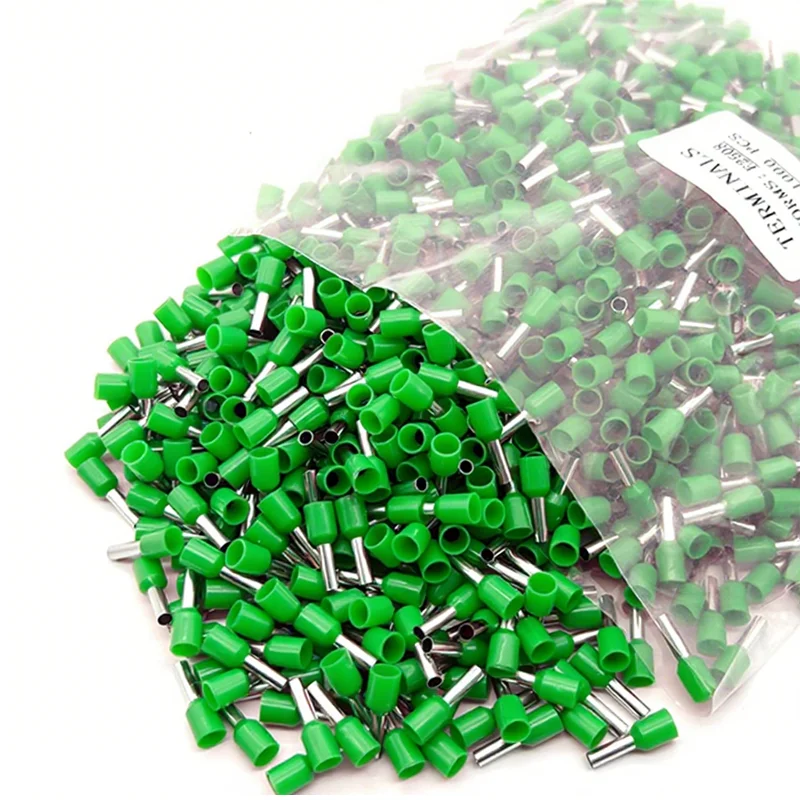 green Wire Ferrules Nylon-Insulated Cord End Terminals AWG 24 to 1/0 (0.3-50mm²) Copper Crimp Connectors Pins
green Wire Ferrules Nylon-Insulated Cord End Terminals AWG 24 to 1/0 (0.3-50mm²) Copper Crimp Connectors Pins