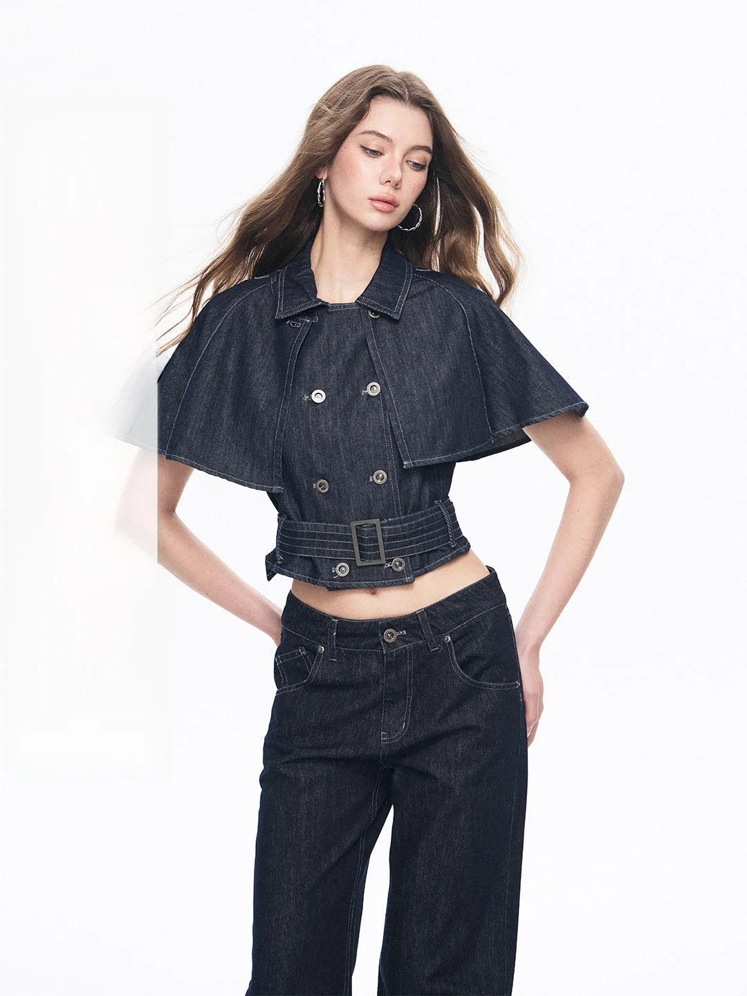 Goosfir Casual Style Detachable Collar Denim Set with Belt Versatile Short Coat for Women Cotton Polyester Blend Slimming Effect
Goosfir Casual Style Detachable Collar Denim Set with Belt Versatile Short Coat for Women Cotton Polyester Blend Slimming Effect
