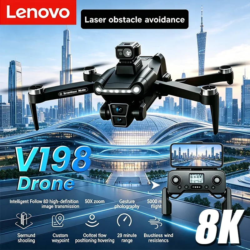 2026 New Lenovo V198 GPS Drone 8K HD Professional FPV Brushless Obstacle Avoidance Foldable Mini Aerial Photography Quadcopter
2026 New Lenovo V198 GPS Drone 8K HD Professional FPV Brushless Obstacle Avoidance Foldable Mini Aerial Photography Quadcopter