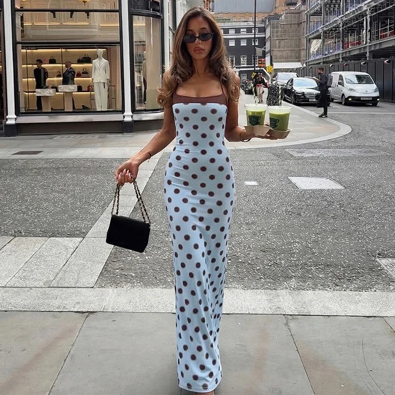 Summer Vacation Sling Dress Women's Polka Dot Print Slim Maxi Dress Retro 2026 Streetwear Halter Lace Up Dress Female
Summer Vacation Sling Dress Women's Polka Dot Print Slim Maxi Dress Retro 2026 Streetwear Halter Lace Up Dress Female