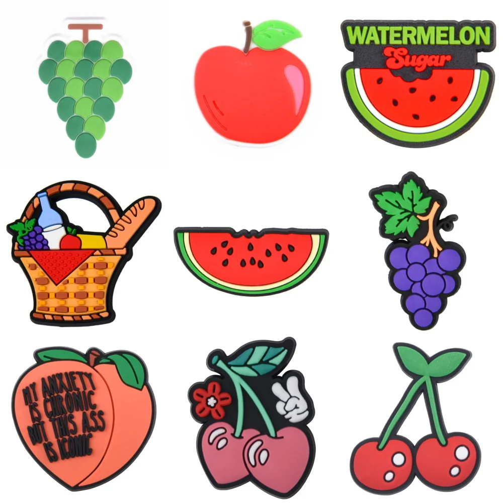High Quality Fruit Shoe Decoration Charms Apple Shoe Charms Watermelon Cherry Bracelet Accessories For Birthday Presents
High Quality Fruit Shoe Decoration Charms Apple Shoe Charms Watermelon Cherry Bracelet Accessories For Birthday Presents