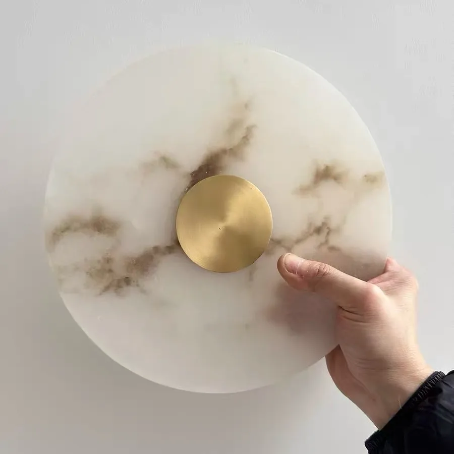 Spanish Natural Marble LED Wall Lamp Brass Round Sconce Bedroom Living Room TV Background Aisle Bedside Art Decor Lighting
Spanish Natural Marble LED Wall Lamp Brass Round Sconce Bedroom Living Room TV Background Aisle Bedside Art Decor Lighting