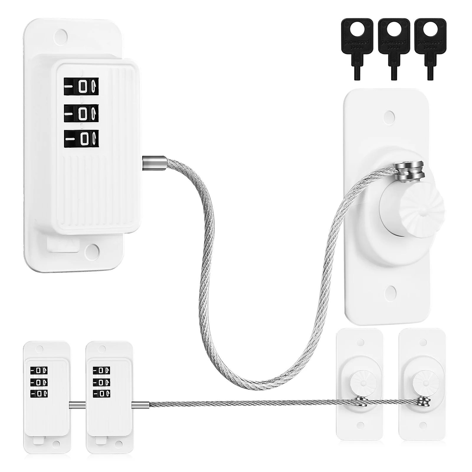 3pcs Window Locks Coded Cabinet Locks No Drill Installation Childproof Fridge Drawer Freezer Door Guard Cupboard Safety Lock
3pcs Window Locks Coded Cabinet Locks No Drill Installation Childproof Fridge Drawer Freezer Door Guard Cupboard Safety Lock