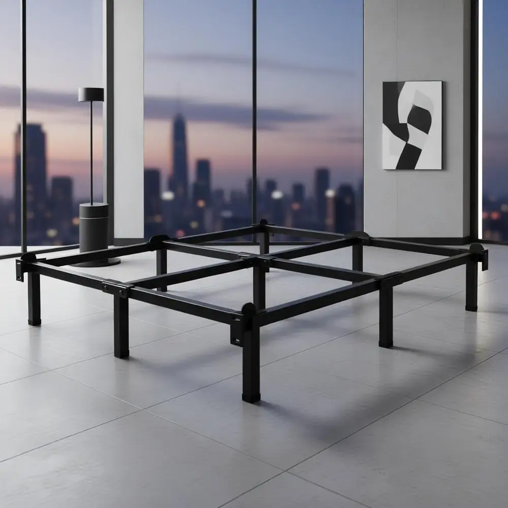 King Size Metal Bed Frame with 9-Leg Support, Easy Assembly, Black
King Size Metal Bed Frame with 9-Leg Support, Easy Assembly, Black