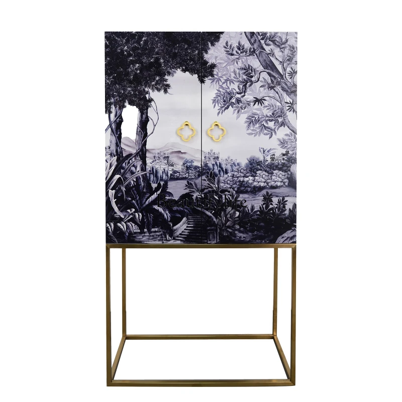 Art retro painted side cabinet living room decoration double door American screen hand painted high cabinet
Art retro painted side cabinet living room decoration double door American screen hand painted high cabinet