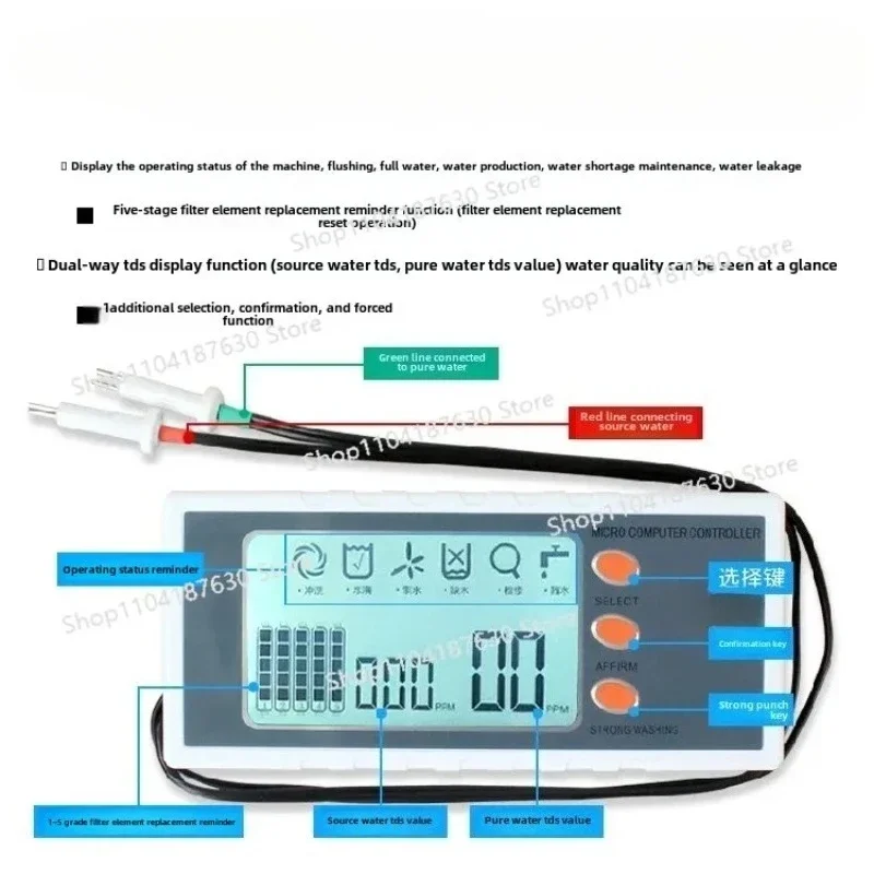 Dual Display Control Box Pure Water Quality TDS Detection Intelligent Monitoring Water Purifier Circuit Board Display
Dual Display Control Box Pure Water Quality TDS Detection Intelligent Monitoring Water Purifier Circuit Board Display