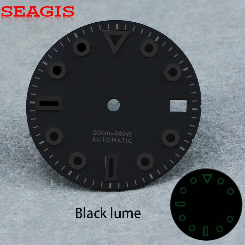 SEAGIS 28.5mm NH35 Dial 50C luminous Hollow black Index black Lume for NH35/NH36 Movement Watch Face Custom Logo
SEAGIS 28.5mm NH35 Dial 50C luminous Hollow black Index black Lume for NH35/NH36 Movement Watch Face Custom Logo
