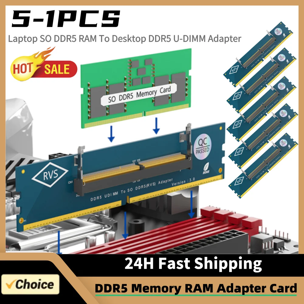 DDR5 SO-DIMM Gaming Laptop RAM Memory Module Laptop To Desktop SO-DIMM To PC DIMM Card Memory Card Converter for Laptop Desktop