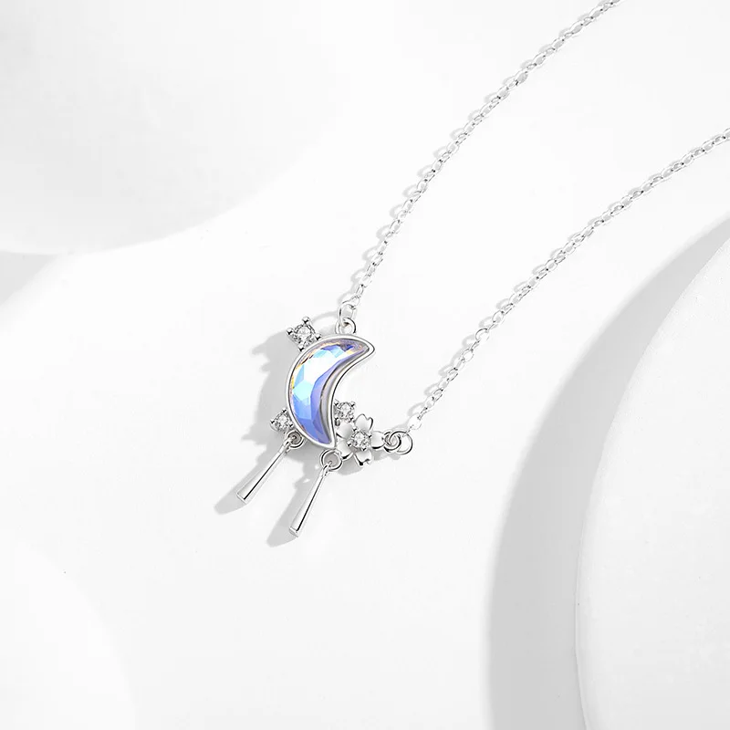 Authentic 925 Sterling Silver Moon Flowers Tassel Pendant Clavicle Chain Necklaces For Girl Women Wedding Party Jewelry Gift
Authentic 925 Sterling Silver Moon Flowers Tassel Pendant Clavicle Chain Necklaces For Girl Women Wedding Party Jewelry Gift