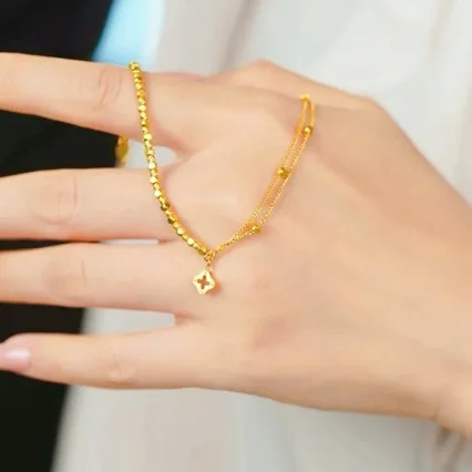 9999 24K Real Gold Pendant Bracelet for Women Double-layer Dishes Broken Gold Bracelet New Style Gift for Girlfriend
9999 24K Real Gold Pendant Bracelet for Women Double-layer Dishes Broken Gold Bracelet New Style Gift for Girlfriend