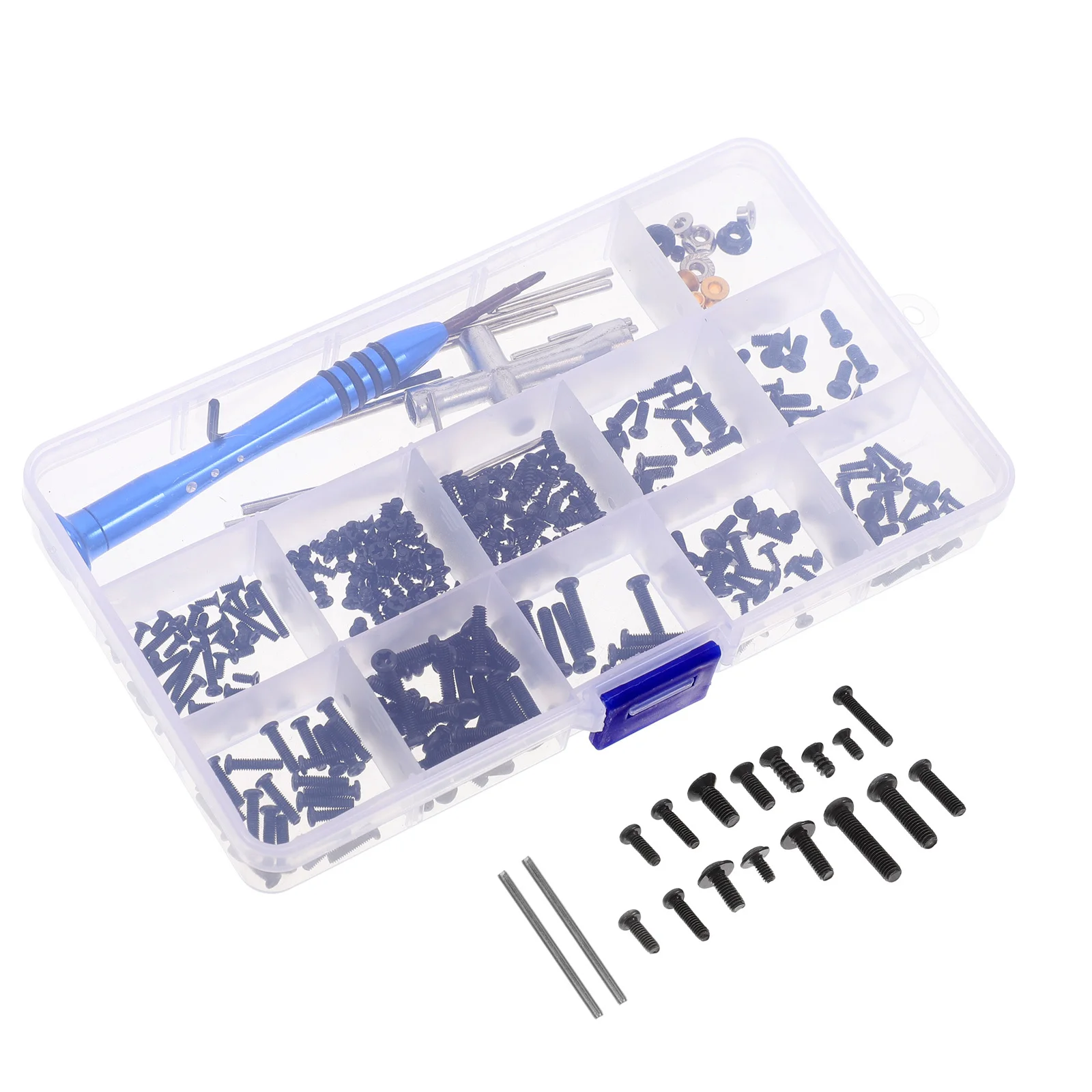 1Sets Rc Car Screws Bolts Nuts and Tools Kit Repair Fasteners Box Hex Wrench Set Comprehensive Hardware Maintenance Repair Kit
