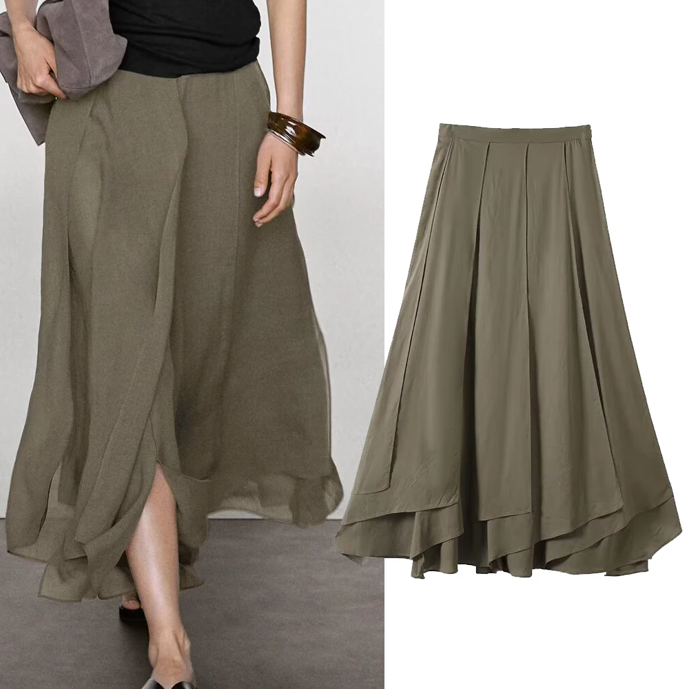 Fashionable Asymmetrical Hemline Midi Skirt for Women Straight Cut mid Waist Design Polyester Fiber Casual Wear
Fashionable Asymmetrical Hemline Midi Skirt for Women Straight Cut mid Waist Design Polyester Fiber Casual Wear
