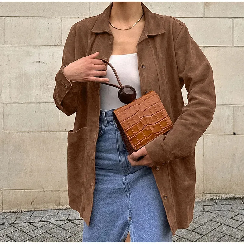 Vintage Suede Women's Jackets Casual Turn-down Collar Female Coat 2024 Autumn Fashion Single Breasted Lady Jacket Outwear
Vintage Suede Women's Jackets Casual Turn-down Collar Female Coat 2024 Autumn Fashion Single Breasted Lady Jacket Outwear