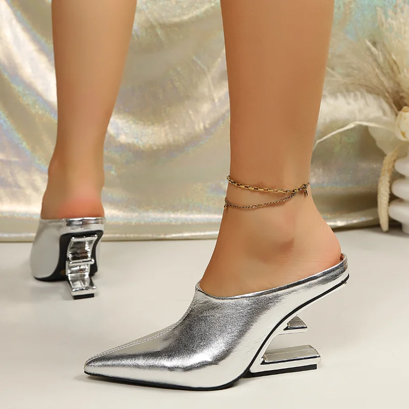 Pointed Toe Women Slippers Shoes Designer Shallow Wedges 9cm High Heels Banquet Mule Wedges High Heels Sandals Zapatos De Mujer
Pointed Toe Women Slippers Shoes Designer Shallow Wedges 9cm High Heels Banquet Mule Wedges High Heels Sandals Zapatos De Mujer