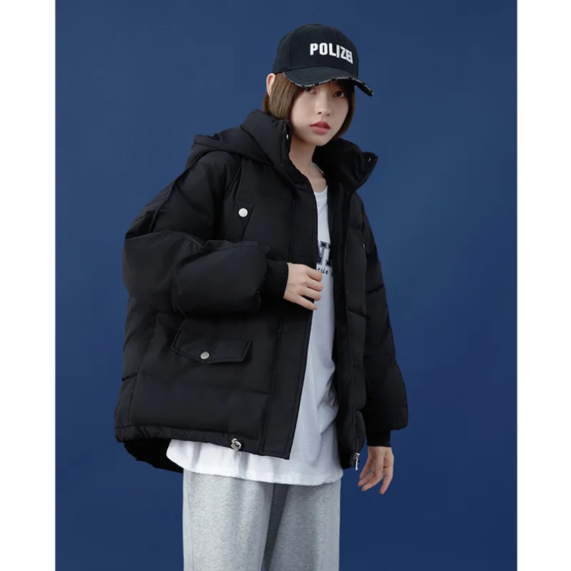 Black Hooded Down Jacket Women Coat Solid Fashion American Streetwear Y2K Style Duck Down Feather Female 2023 Winter Outwear
Black Hooded Down Jacket Women Coat Solid Fashion American Streetwear Y2K Style Duck Down Feather Female 2023 Winter Outwear