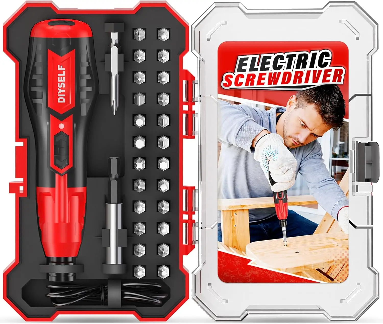 Mini Power Screwdriver 3.7V with LED, 25 Bits, USB Rechargeable, Precision Set for Electronics, Gift for Men
Mini Power Screwdriver 3.7V with LED, 25 Bits, USB Rechargeable, Precision Set for Electronics, Gift for Men