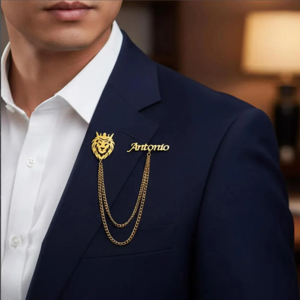 Customized name: Lion brooch, wedding brooch, men's and women's personalized brooch, jewelry, mother's gift, Christmas gift
Customized name: Lion brooch, wedding brooch, men's and women's personalized brooch, jewelry, mother's gift, Christmas gift