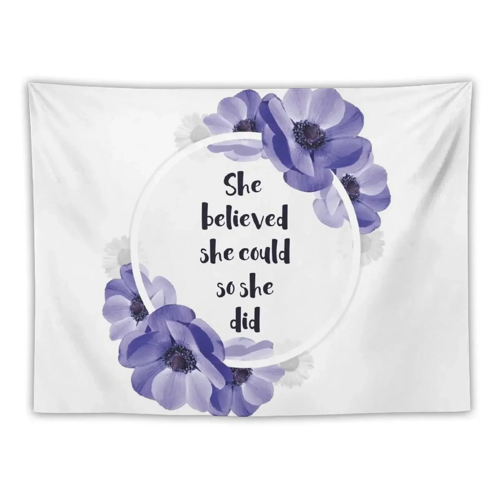 She believed she could, so she did - Girly Inspirational Quote Tapestry Decorative Wall Murals Tapestry
She believed she could, so she did - Girly Inspirational Quote Tapestry Decorative Wall Murals Tapestry