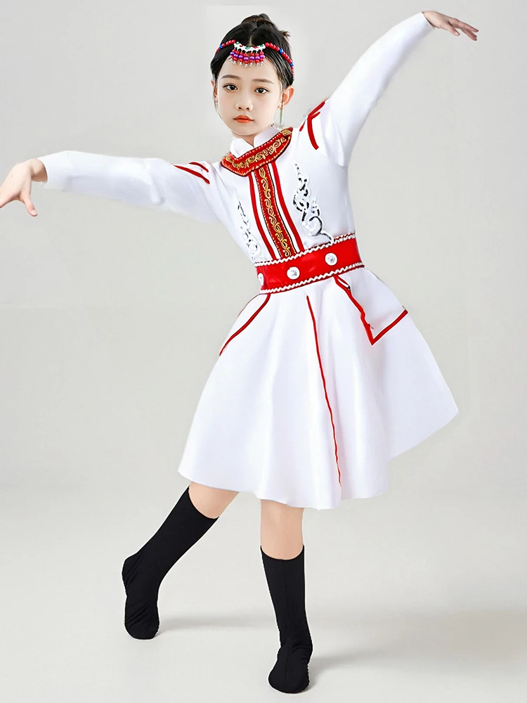 Children's Mongolian Dance Performance Costume Fem Toddler Ethnic Wardrobe Prairie National Dr White Chopstis D...
Children's Mongolian Dance Performance Costume Fem Toddler Ethnic Wardrobe Prairie National Dr White Chopstis D...
