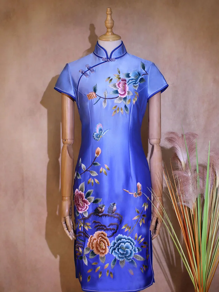 Tao Yumei New Spring Silk Satin Embroidered G81Q509 round Button Mom's Banquet Dress Chinese Style Floral Pattern
Tao Yumei New Spring Silk Satin Embroidered G81Q509 round Button Mom's Banquet Dress Chinese Style Floral Pattern