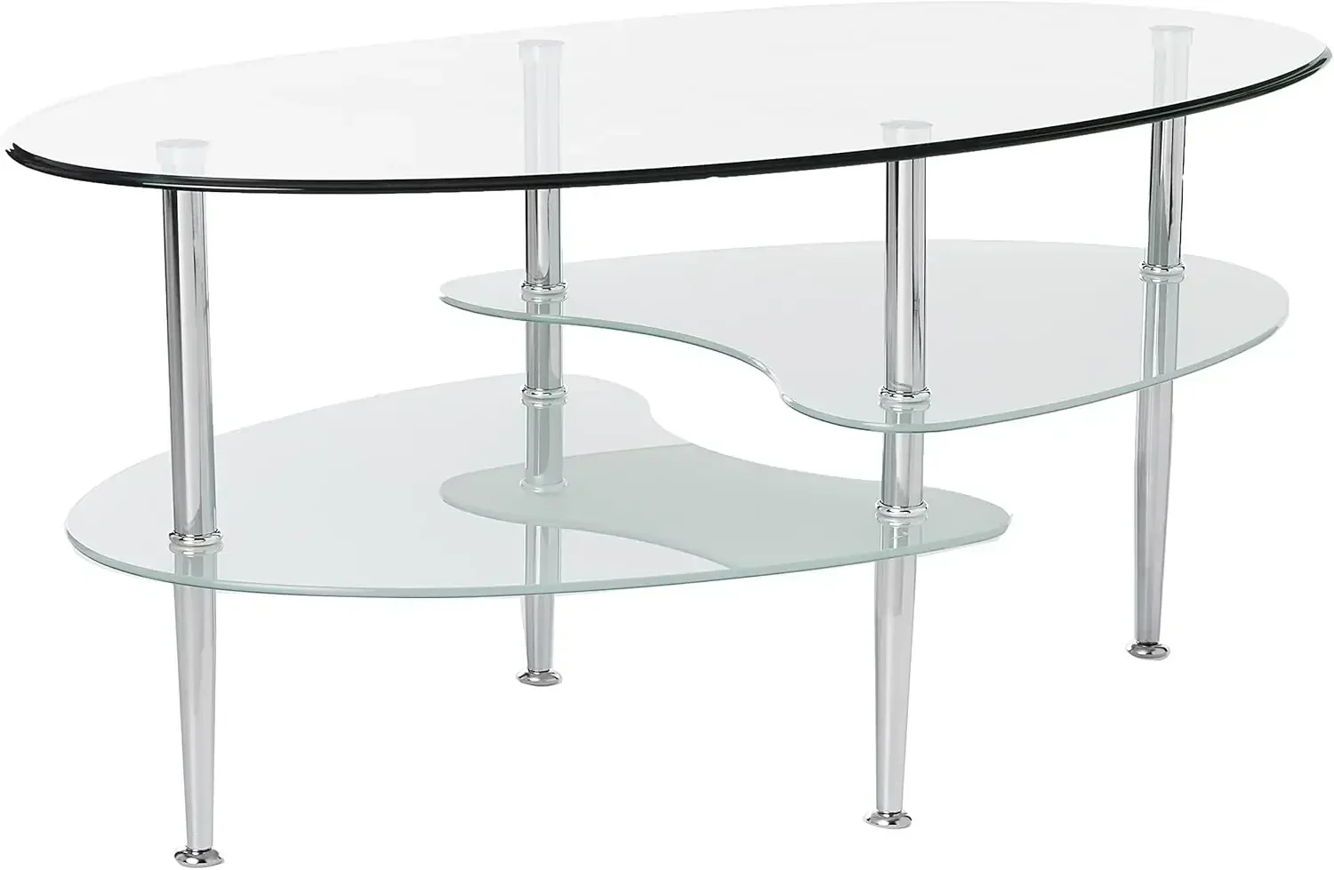 Modern Oval Glass Coffee Table Living Room Accent Ottoman Storage Shelf, 37 Inch, Glass
Modern Oval Glass Coffee Table Living Room Accent Ottoman Storage Shelf, 37 Inch, Glass