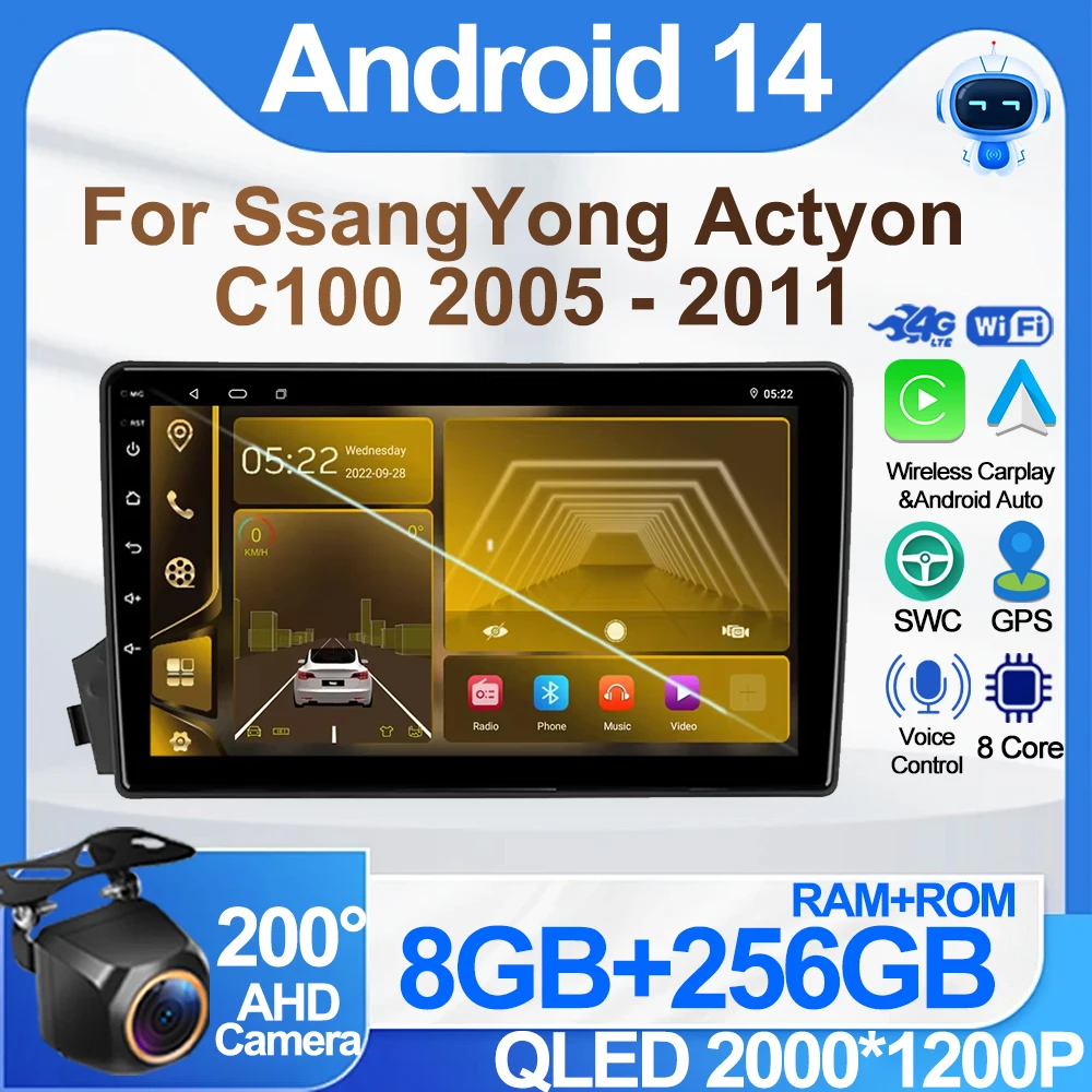 Car Android Radio For SsangYong Actyon C100 2005 - 2011 Multimedia Video Player GPS Navigation Carplay Wireless Android Auto 5G
Car Android Radio For SsangYong Actyon C100 2005 - 2011 Multimedia Video Player GPS Navigation Carplay Wireless Android Auto 5G