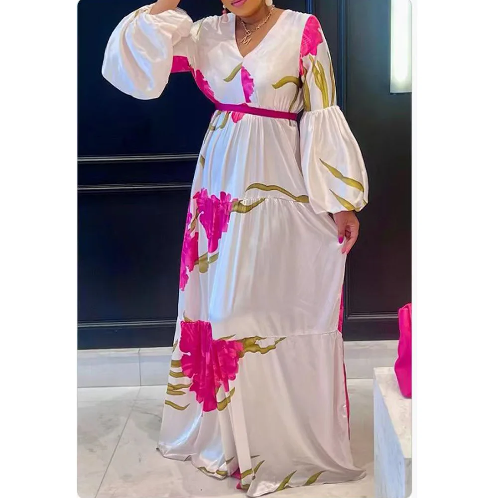 African Print Dresses for Women Elegant 2024 African Long Sleeve V-neck Polyester Long Maxi Dress Gowns Dashiki Africa Clothing
African Print Dresses for Women Elegant 2024 African Long Sleeve V-neck Polyester Long Maxi Dress Gowns Dashiki Africa Clothing