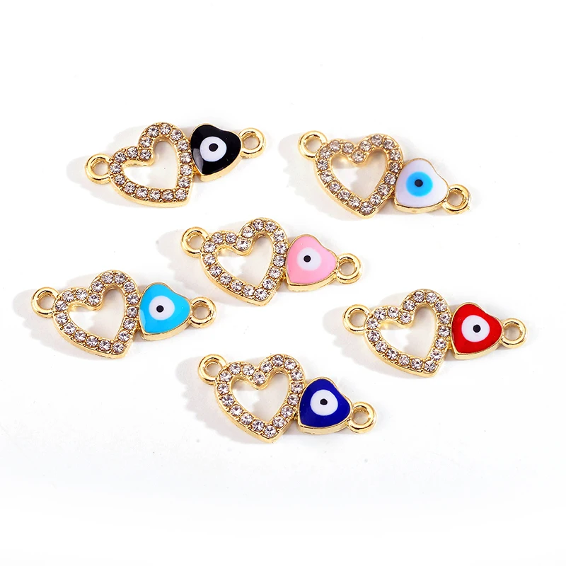 10Pcs/Set Colorful Demon Eyes Fashion Hollowed Design Love Heart Jewelry Connector for Women's Bracelet Necklace Handmade Charm
10Pcs/Set Colorful Demon Eyes Fashion Hollowed Design Love Heart Jewelry Connector for Women's Bracelet Necklace Handmade Charm