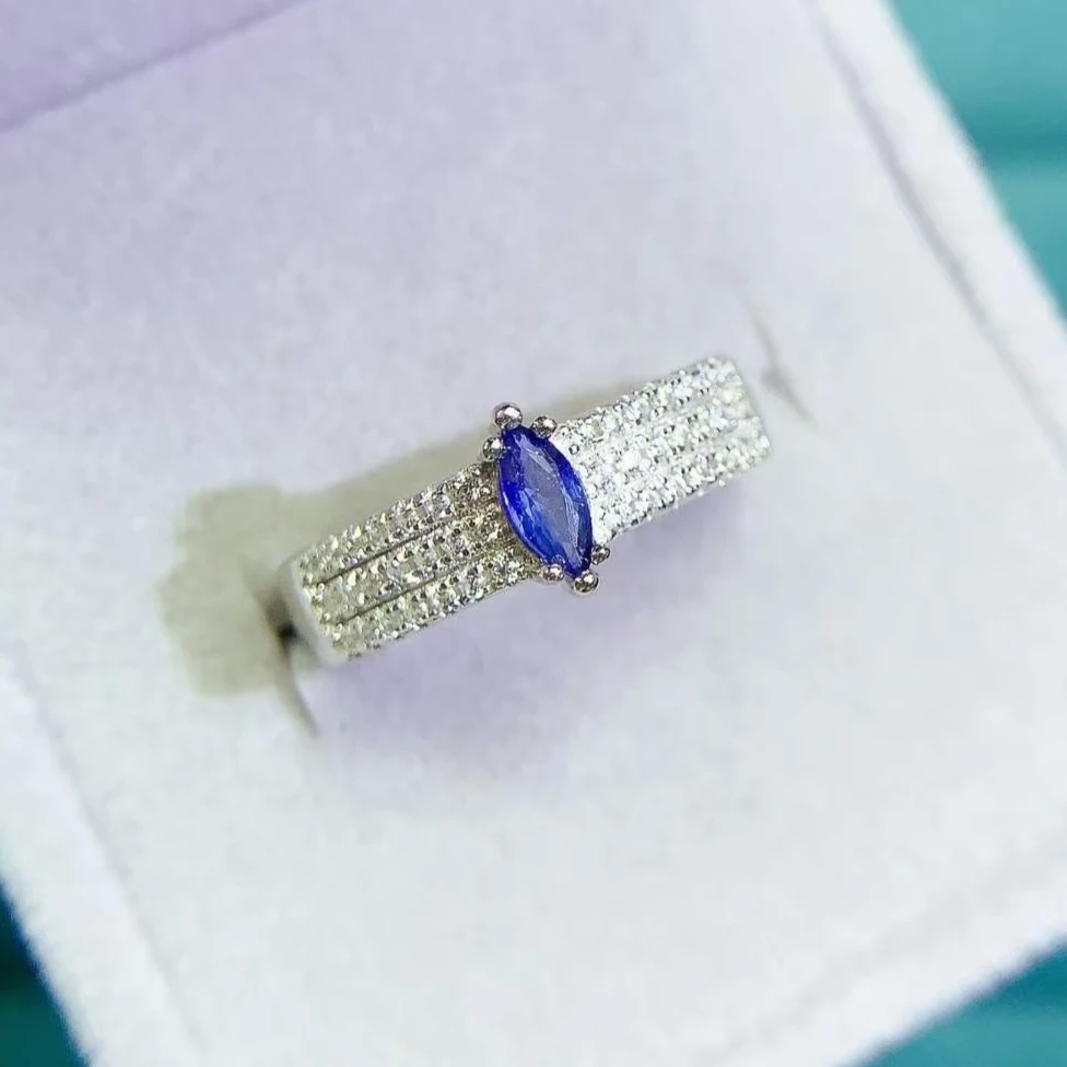 Natural Sapphire Ring 925 Silver Marquise Cut Blue Sapphire Jewelry with Certificate Triple Row Micro Pave CZ Wide Band Ring
Natural Sapphire Ring 925 Silver Marquise Cut Blue Sapphire Jewelry with Certificate Triple Row Micro Pave CZ Wide Band Ring