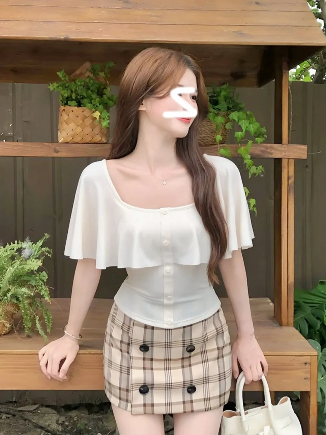 Pure Desire Shoulder Bared Short Sleeve T Shirt Women's Slim Fit Half Skirt Set Spring Summer Design Sense Gingham Pattern
Pure Desire Shoulder Bared Short Sleeve T Shirt Women's Slim Fit Half Skirt Set Spring Summer Design Sense Gingham Pattern
