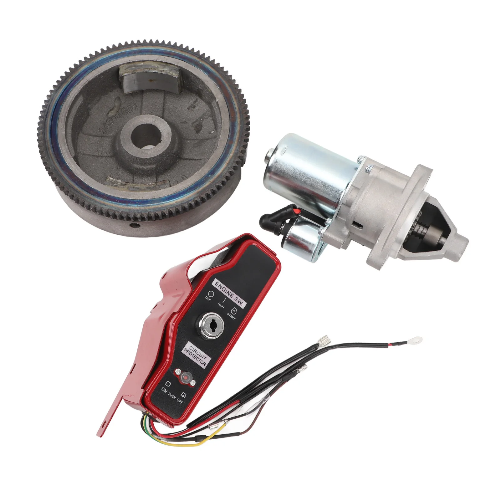 Комплект электростартера, переключатель управления маховиком стартера — комплект для переоборудования стационарных двигателей GX340, 11 л.с. GX390, 13 л.с.
Комплект электростартера, переключатель управления маховиком стартера — комплект для переоборудования стационарных двигателей GX340, 11 л.с. GX390, 13 л.с.