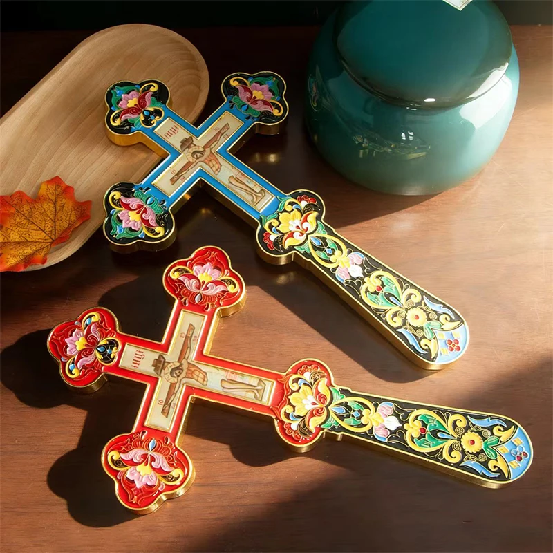 Colorful Floral-Embossed Orthodox Blessing Cross with Gold Trim And Crucifix Icon For Sacred Home Decor And Church Liturgical Us
Colorful Floral-Embossed Orthodox Blessing Cross with Gold Trim And Crucifix Icon For Sacred Home Decor And Church Liturgical Us