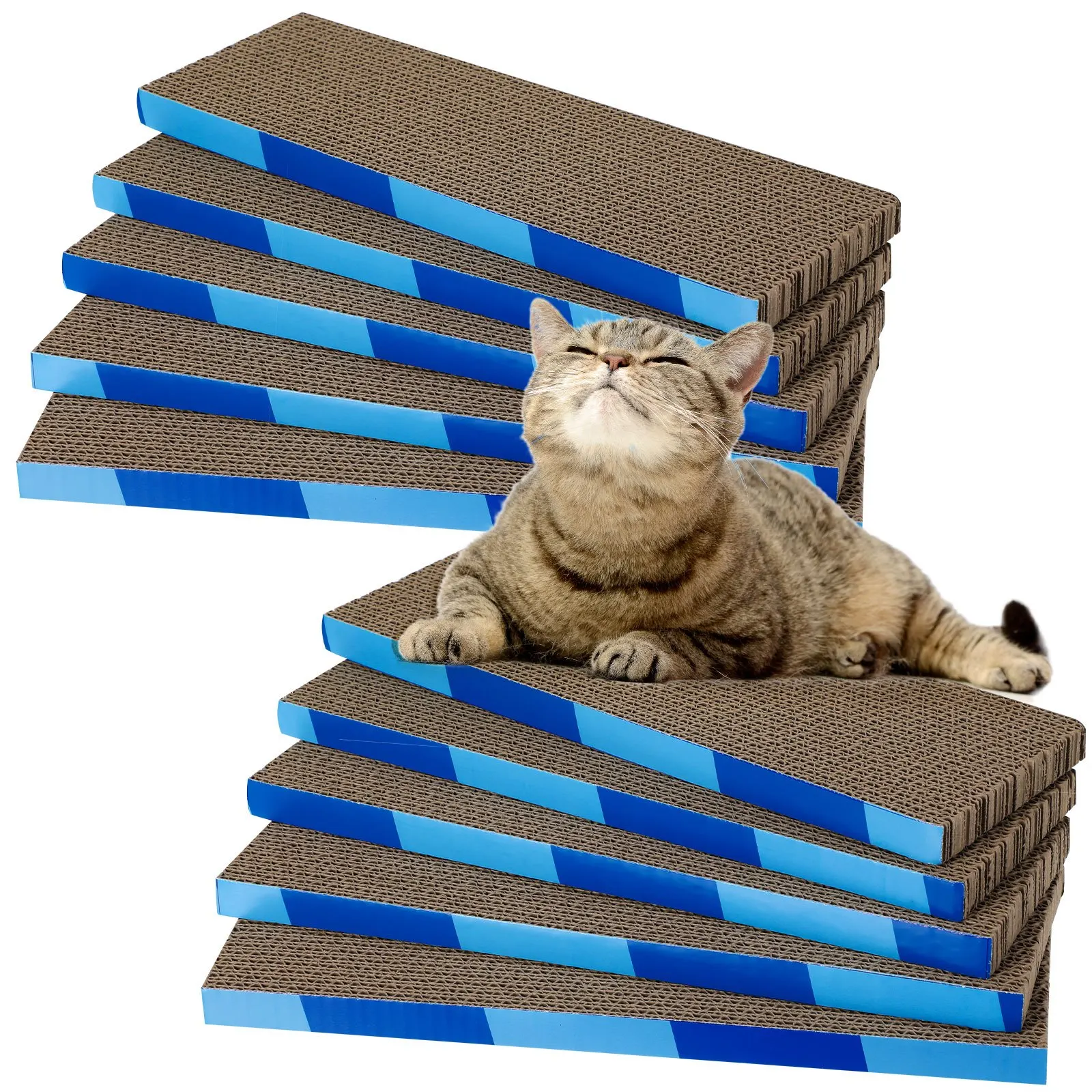 Set of 10 Large Cardboard Scratching Pads for Cats, Measuring 14.6 X 4.7 Inches, Featuring a Double-Sided Design That Is Safe, Non-Toxic, And Built to Last
Set of 10 Large Cardboard Scratching Pads for Cats, Measuring 14.6 X 4.7 Inches, Featuring a Double-Sided Design That Is Safe, Non-Toxic, And Built to Last