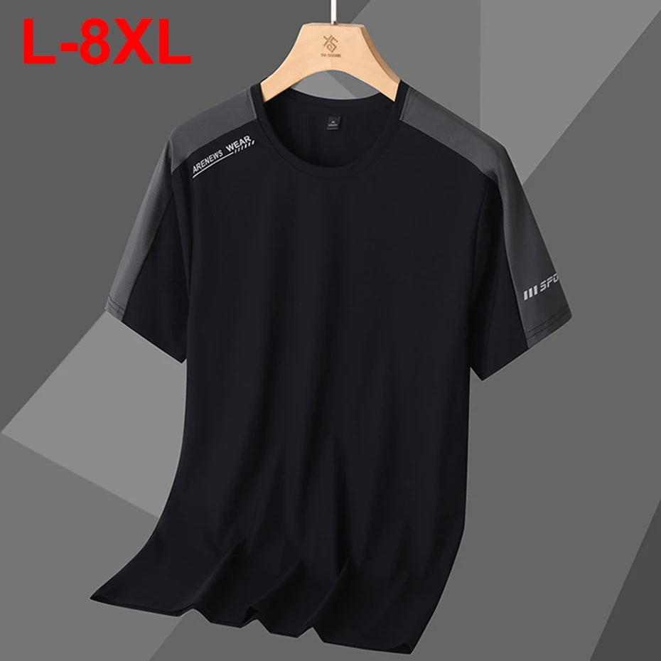2025 Summer Men Ice Silk T Shirt Plus Size 7XL 8XL Tee Tops Quick-dry Sports T-shirts Men Casual Loose Big Size Tshirt
2025 Summer Men Ice Silk T Shirt Plus Size 7XL 8XL Tee Tops Quick-dry Sports T-shirts Men Casual Loose Big Size Tshirt