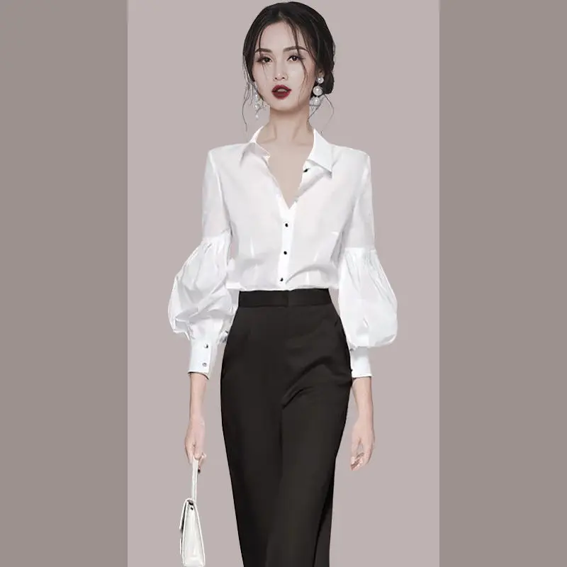 Summer Skirt Suit Women Long Sleeve Blouses and Pleated Midi-length Skirt Office Ladies Pullover Tops Fashion Two Piece Set G104
Summer Skirt Suit Women Long Sleeve Blouses and Pleated Midi-length Skirt Office Ladies Pullover Tops Fashion Two Piece Set G104