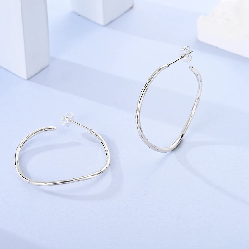 925 Sterling Silver Earrings Women Liquid Curve Large Hoop Earring For Anniversary Wedding Jewelry Gifts
925 Sterling Silver Earrings Women Liquid Curve Large Hoop Earring For Anniversary Wedding Jewelry Gifts