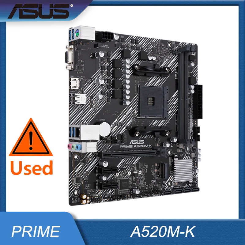 Asus prime A520M-K, AMD A520, AM4, Micro ATX, 2 DDR4, VGA, HDMI, M.2 Motherboard
Asus prime A520M-K, AMD A520, AM4, Micro ATX, 2 DDR4, VGA, HDMI, M.2 Motherboard