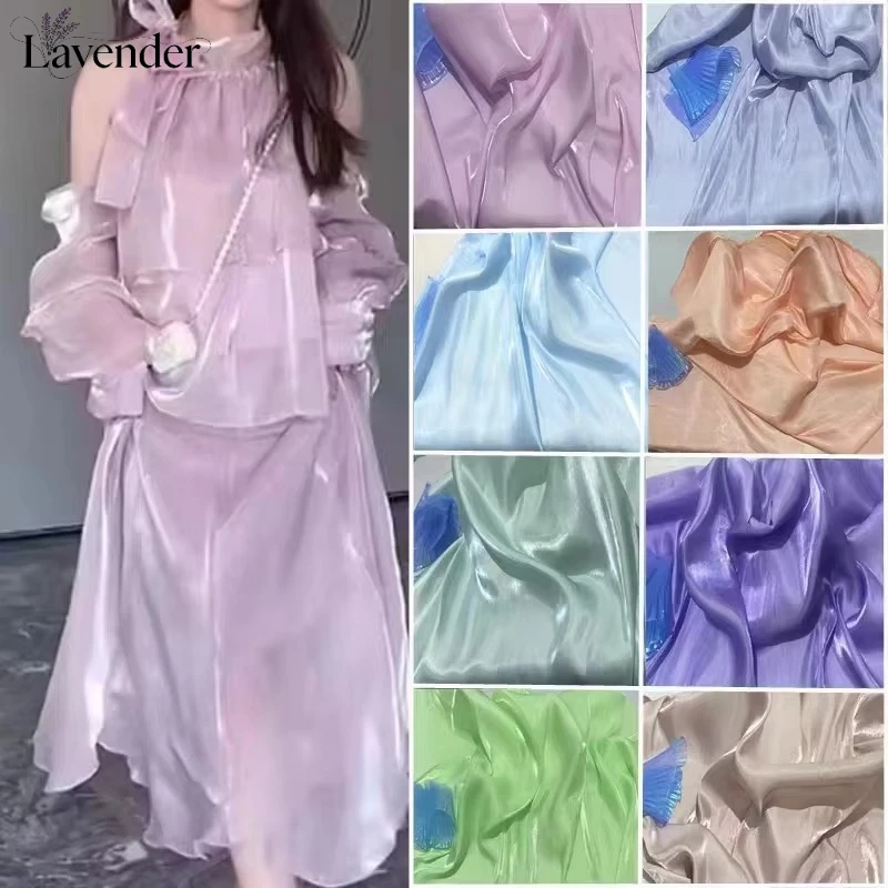 Soft Water Light Yarn Micro Transparent Fabric Bright Glass Satin Fabric Sewing Shirt Hanfu DIY Fabric
Soft Water Light Yarn Micro Transparent Fabric Bright Glass Satin Fabric Sewing Shirt Hanfu DIY Fabric