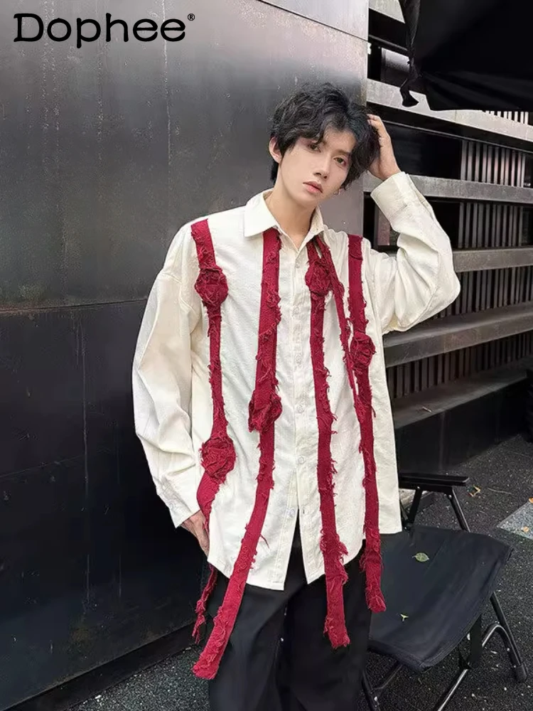 Men's and Women's 2025 Spring Summer New Three-dimensional Flower Red Rose Shirts Ribbon Long-sleeve Shirt Fashion Niche Tops
Men's and Women's 2025 Spring Summer New Three-dimensional Flower Red Rose Shirts Ribbon Long-sleeve Shirt Fashion Niche Tops