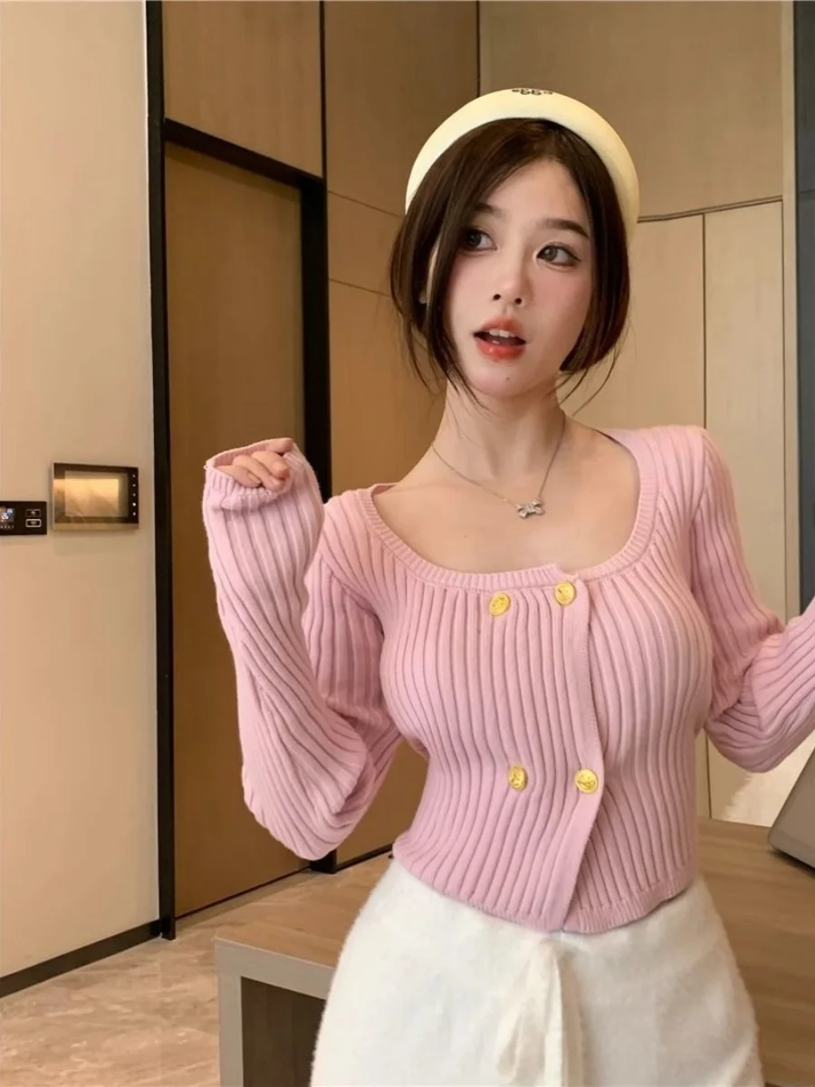 Autumn Winter Slim Fit ort Sve Knitted Sweater Women's Faion Retro Sle Square Collar Long Sve Open Cardigan Top
Autumn Winter Slim Fit ort Sve Knitted Sweater Women's Faion Retro Sle Square Collar Long Sve Open Cardigan Top