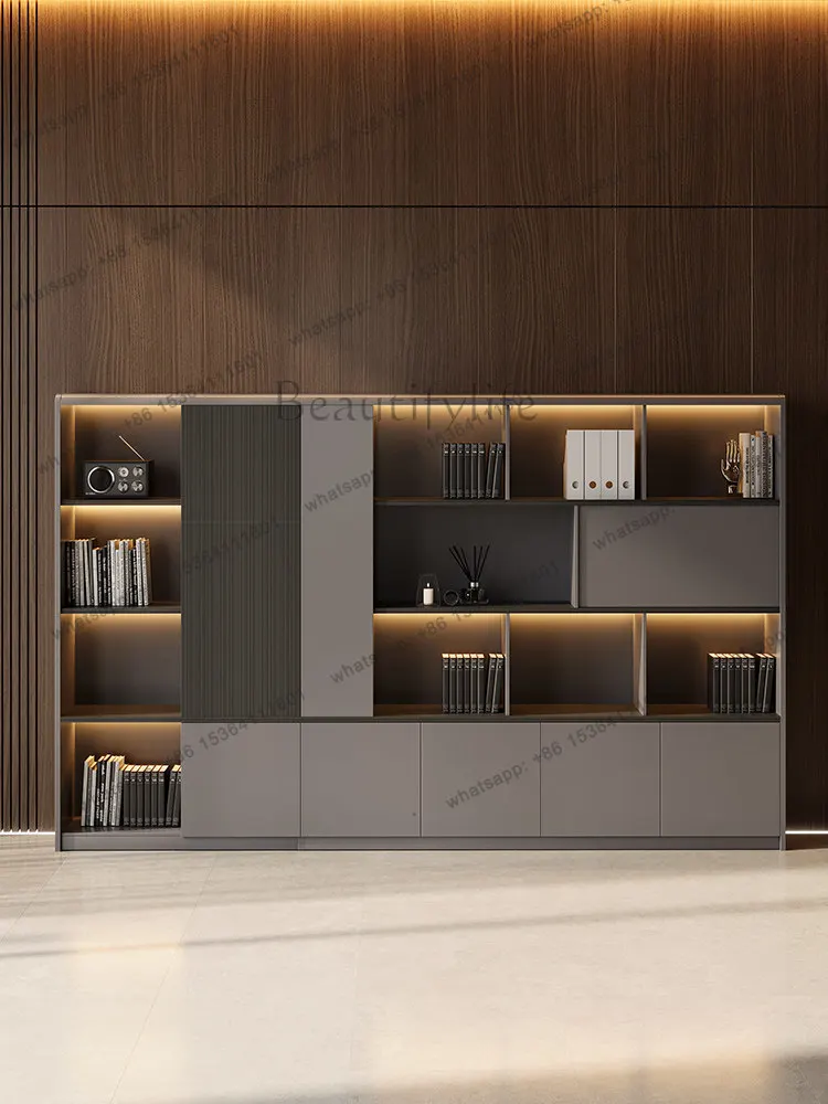 Office furniture supporting document bookcase light with floor boss room background cabinet light luxury atmosphere
Office furniture supporting document bookcase light with floor boss room background cabinet light luxury atmosphere