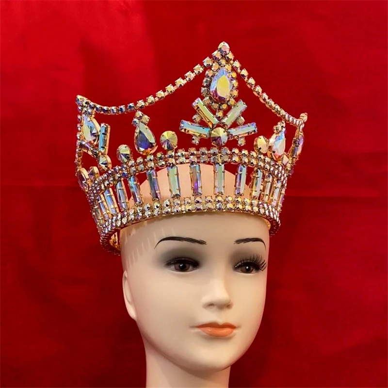 Luxury AB Colored Large Crystal Crown Queen Princess Sparkling Rhinestone Zircon Crown Bridal Wedding Fine Jewelry Accessories
Luxury AB Colored Large Crystal Crown Queen Princess Sparkling Rhinestone Zircon Crown Bridal Wedding Fine Jewelry Accessories