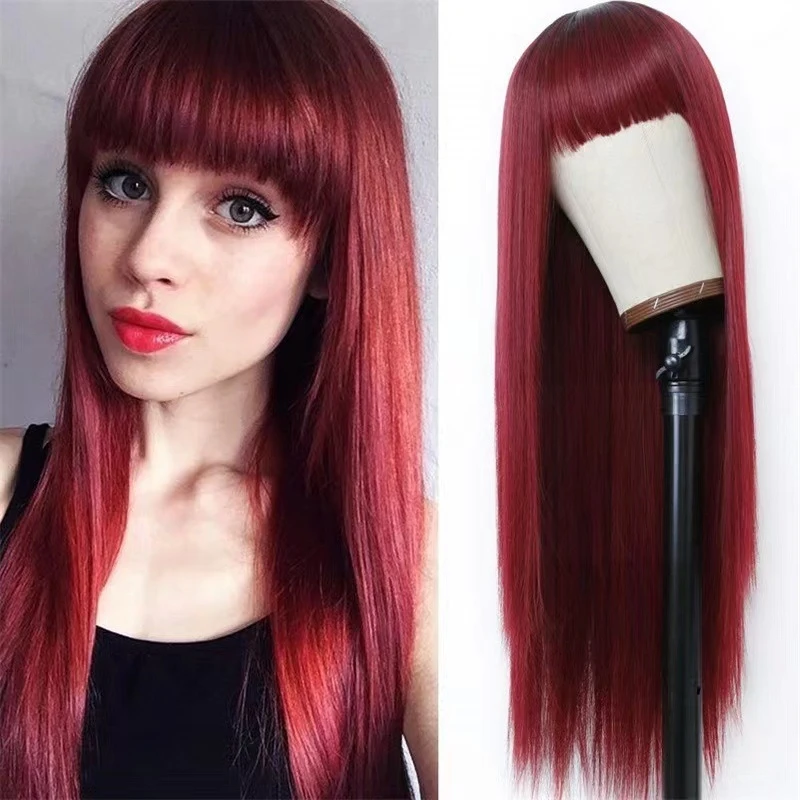 Women's new with bangs, long straight synthetic hair, cosplay wig
Women's new with bangs, long straight synthetic hair, cosplay wig