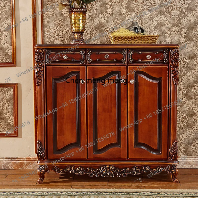 European Style Shoe Cabinet Solid Wood Carved Entrance Storage Living Room Vintage French American Classical Shoe Cabinet
European Style Shoe Cabinet Solid Wood Carved Entrance Storage Living Room Vintage French American Classical Shoe Cabinet