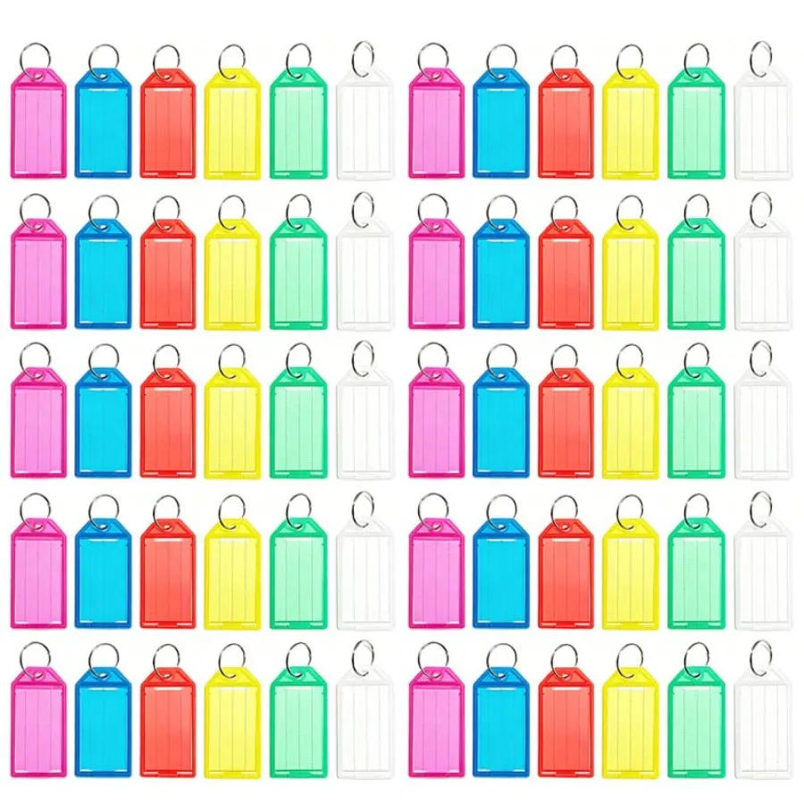 60 Pack Keychain Identifier Tags Plastic Key Labels with Split Ring and Clear Label Window for Daily Use, 6 Mixed Colors
60 Pack Keychain Identifier Tags Plastic Key Labels with Split Ring and Clear Label Window for Daily Use, 6 Mixed Colors