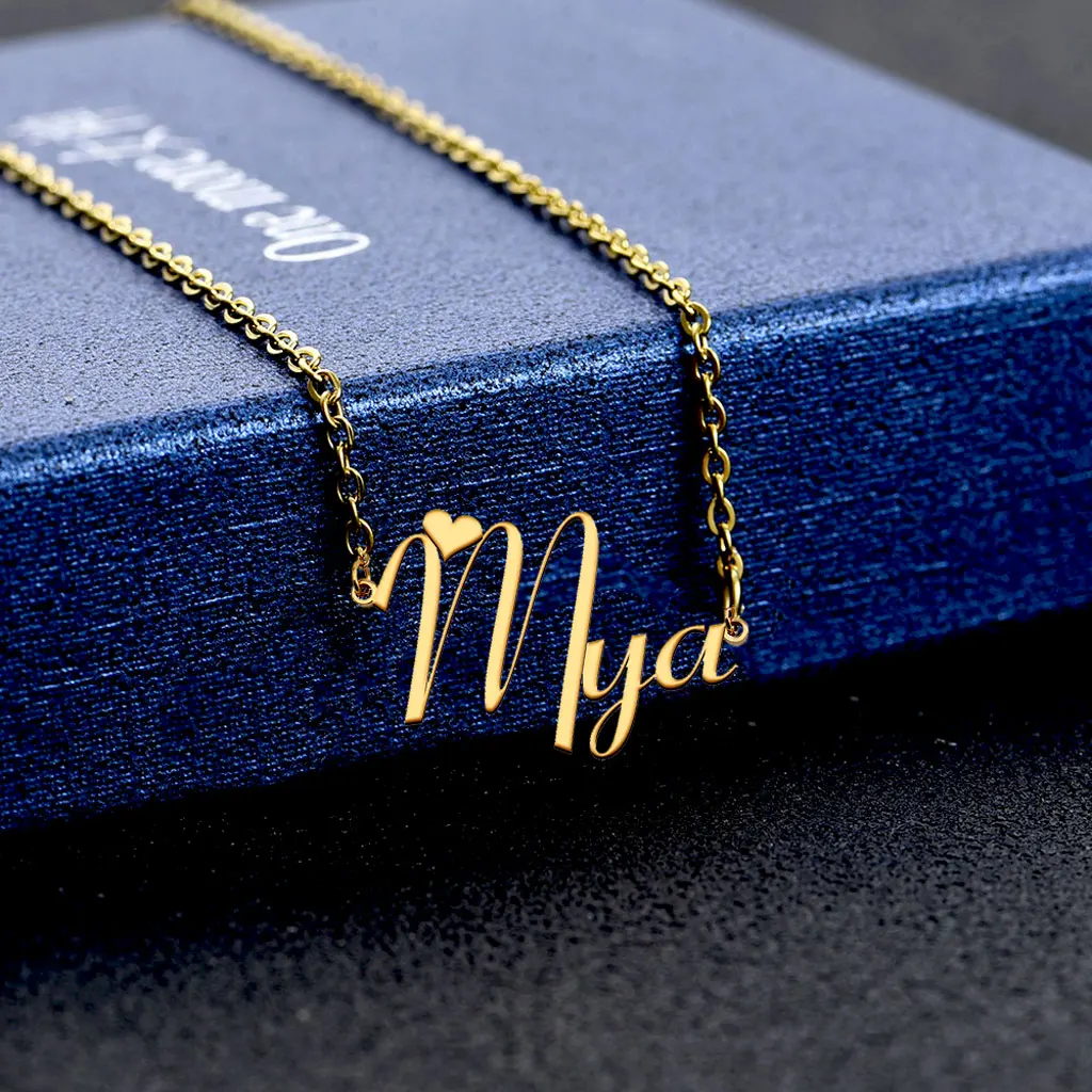 Gold Plated Personalized Mya Name Necklace for Women Stainless Steel Jewelry Nameplate Pendant for Mothers Girlfriend Gift
Gold Plated Personalized Mya Name Necklace for Women Stainless Steel Jewelry Nameplate Pendant for Mothers Girlfriend Gift