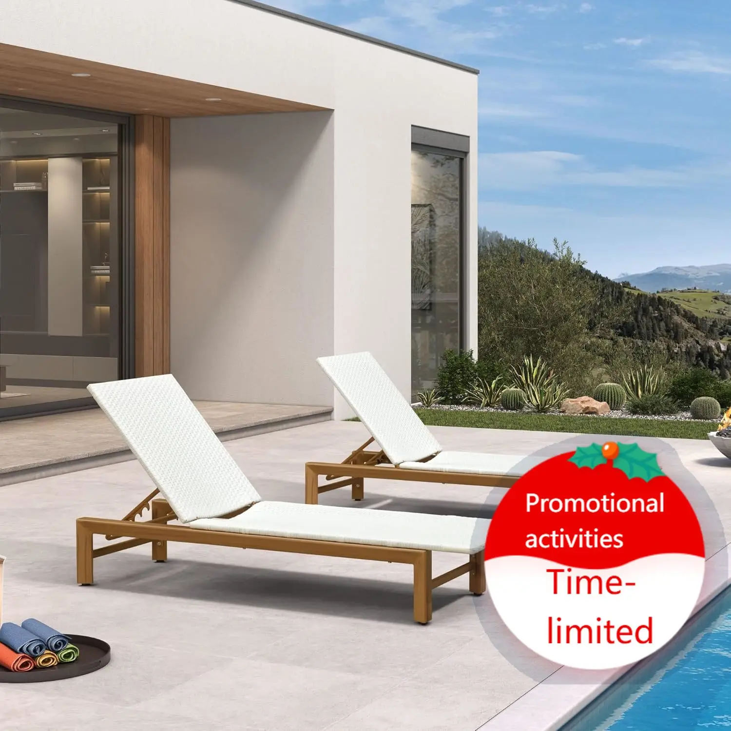 Patio Chaise Lounge French Outdoor Lounger 1 Piece Matte Teak Grain Finish Aluminum Wicker Lounge Chair with Adjustable Backrest
Patio Chaise Lounge French Outdoor Lounger 1 Piece Matte Teak Grain Finish Aluminum Wicker Lounge Chair with Adjustable Backrest