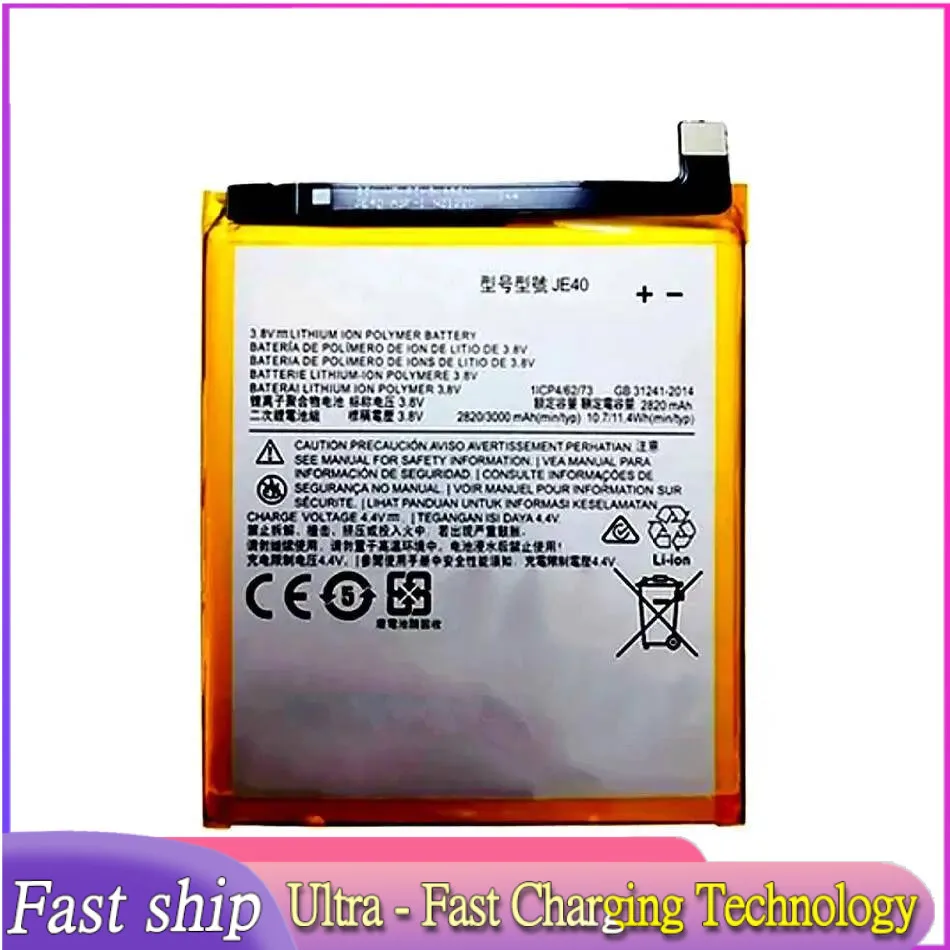Аккумулятор мобильного телефона JE40 3000 мАч для Motorola Z3 G7 One P30 Play XT1941-2 XT1941-3 XT1941-5 XT1962-1 XT1962-4
Аккумулятор мобильного телефона JE40 3000 мАч для Motorola Z3 G7 One P30 Play XT1941-2 XT1941-3 XT1941-5 XT1962-1 XT1962-4