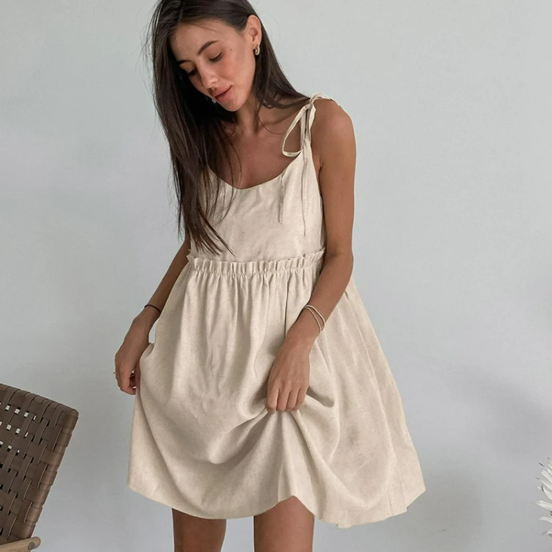 Solid Color Cotton and Linen Dresses for Women 2026 Summer New Fashion Cross-border Vacation Style Loose Halter A-line Dress
Solid Color Cotton and Linen Dresses for Women 2026 Summer New Fashion Cross-border Vacation Style Loose Halter A-line Dress