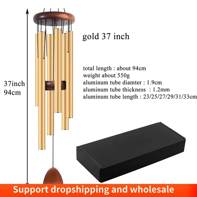 AA86 Metal Windchime Aluminum Windbell Wind Chimes 6 Rods Chimes Home Decoration Craft Patio Black
AA86 Metal Windchime Aluminum Windbell Wind Chimes 6 Rods Chimes Home Decoration Craft Patio Black